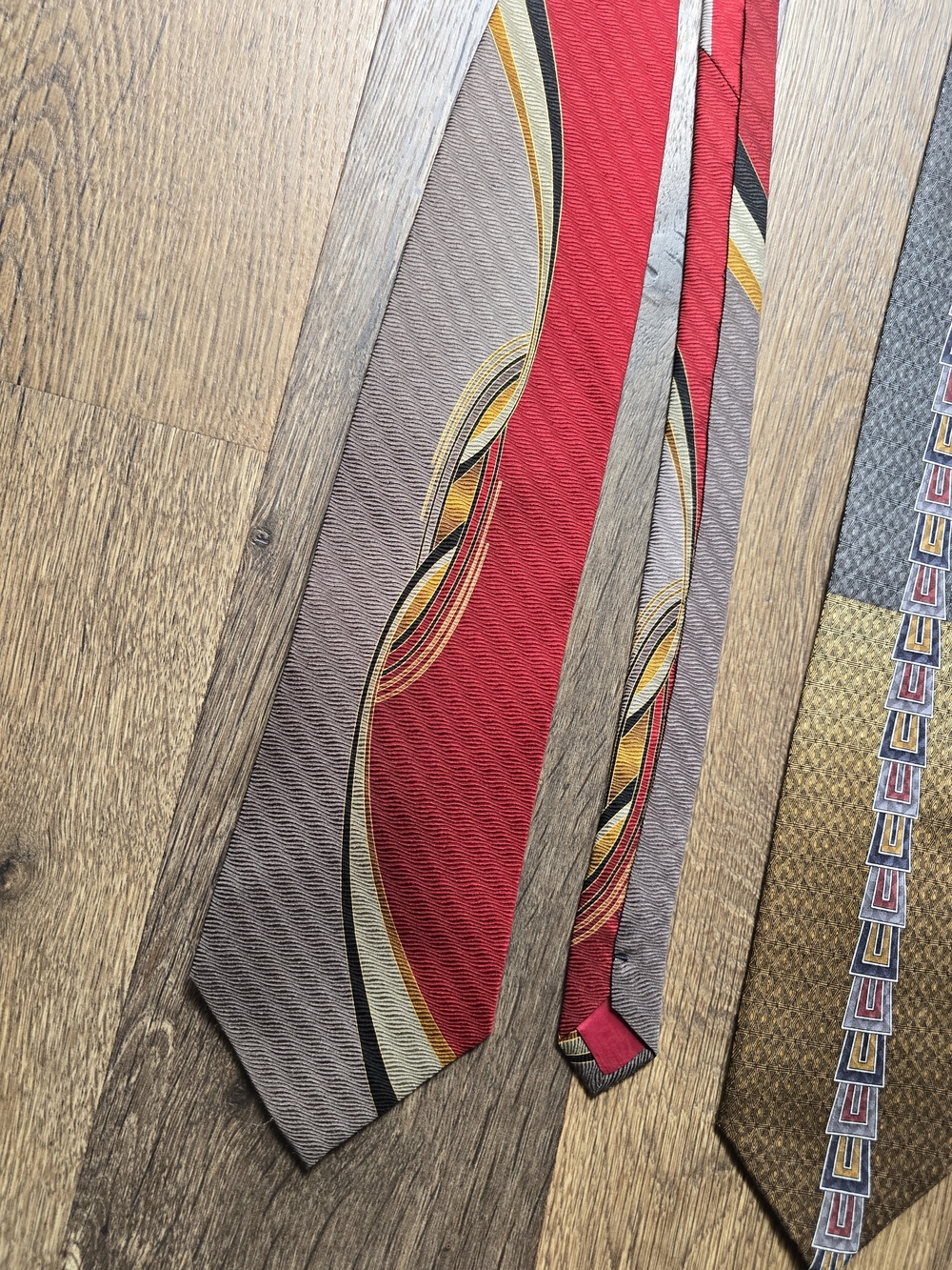 Vintage Martin Wong Men's Patterned Silk Ties Set Of 2